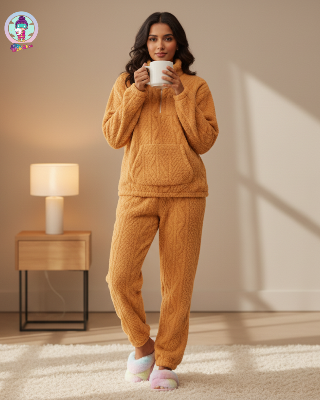 Caramel Cozy Fleece Winter Lounge Set