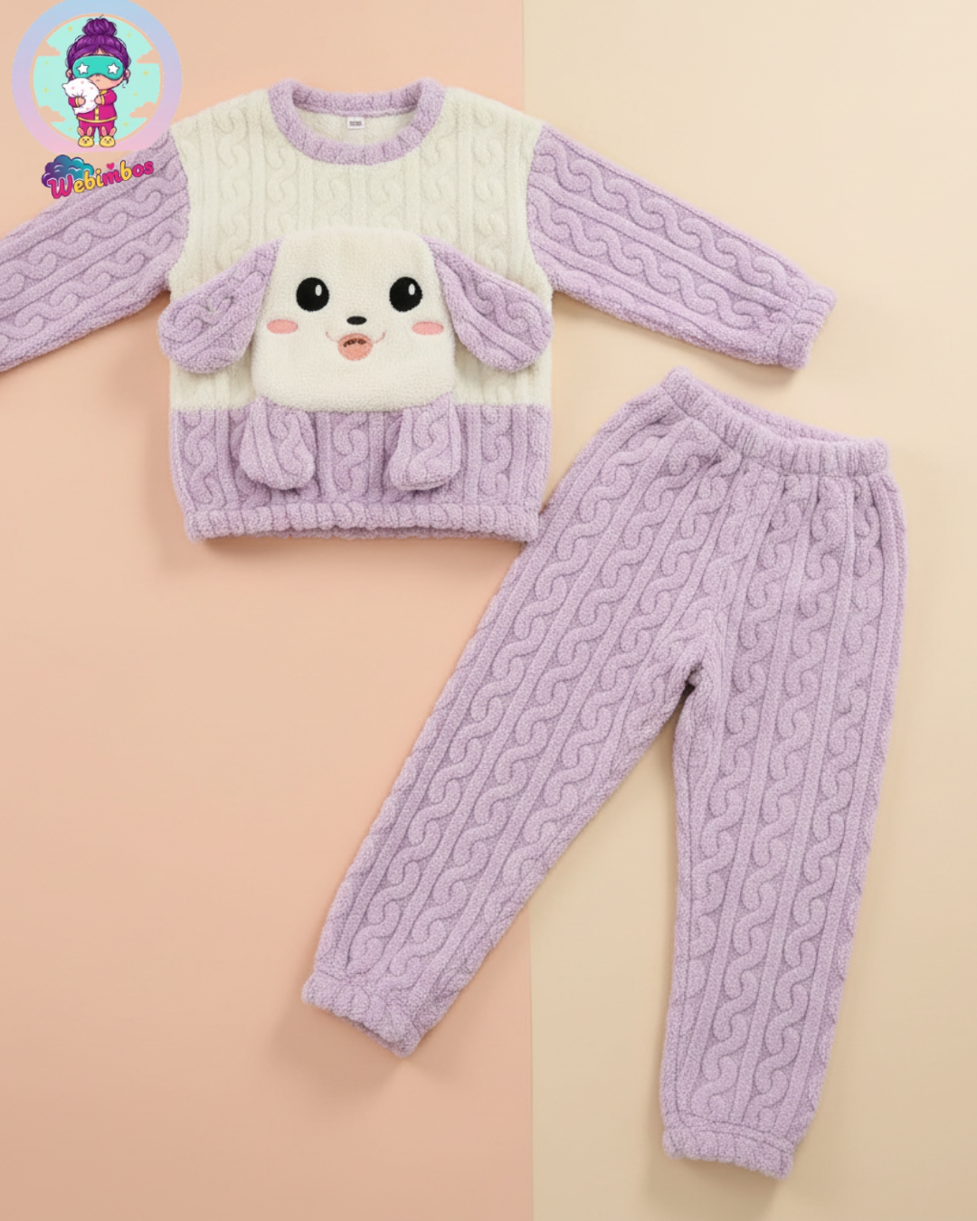 Lilac Cozy Pup Fleece Nightwear Set